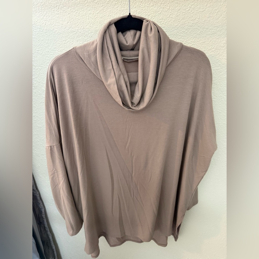 Zenana Outfitters Taupe Cowl Neck Sweater